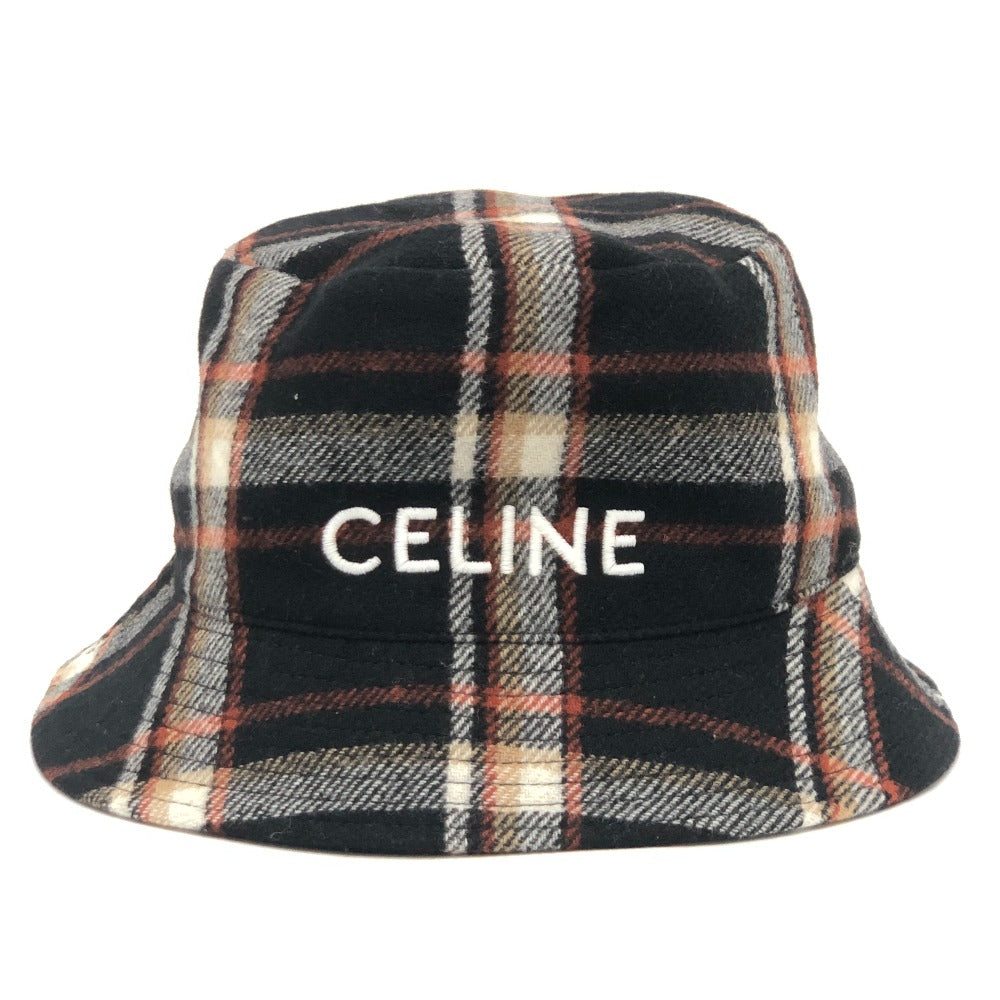 CELINE 2AU5B231L ロゴ チェック ハット帽 帽子 バケットハット