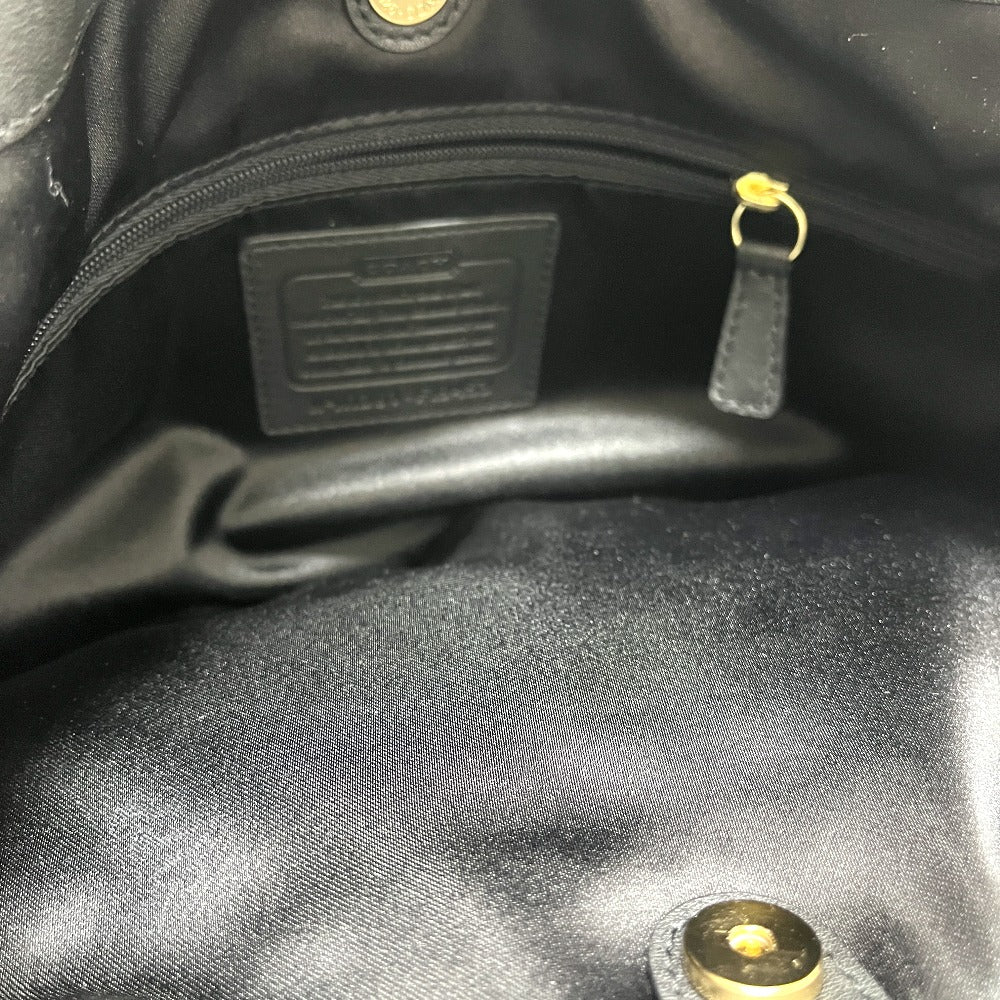 COACH F19453 ロゴプレート 肩掛け カバン バッグ ハンドバッグ レザー レディース ブラック
