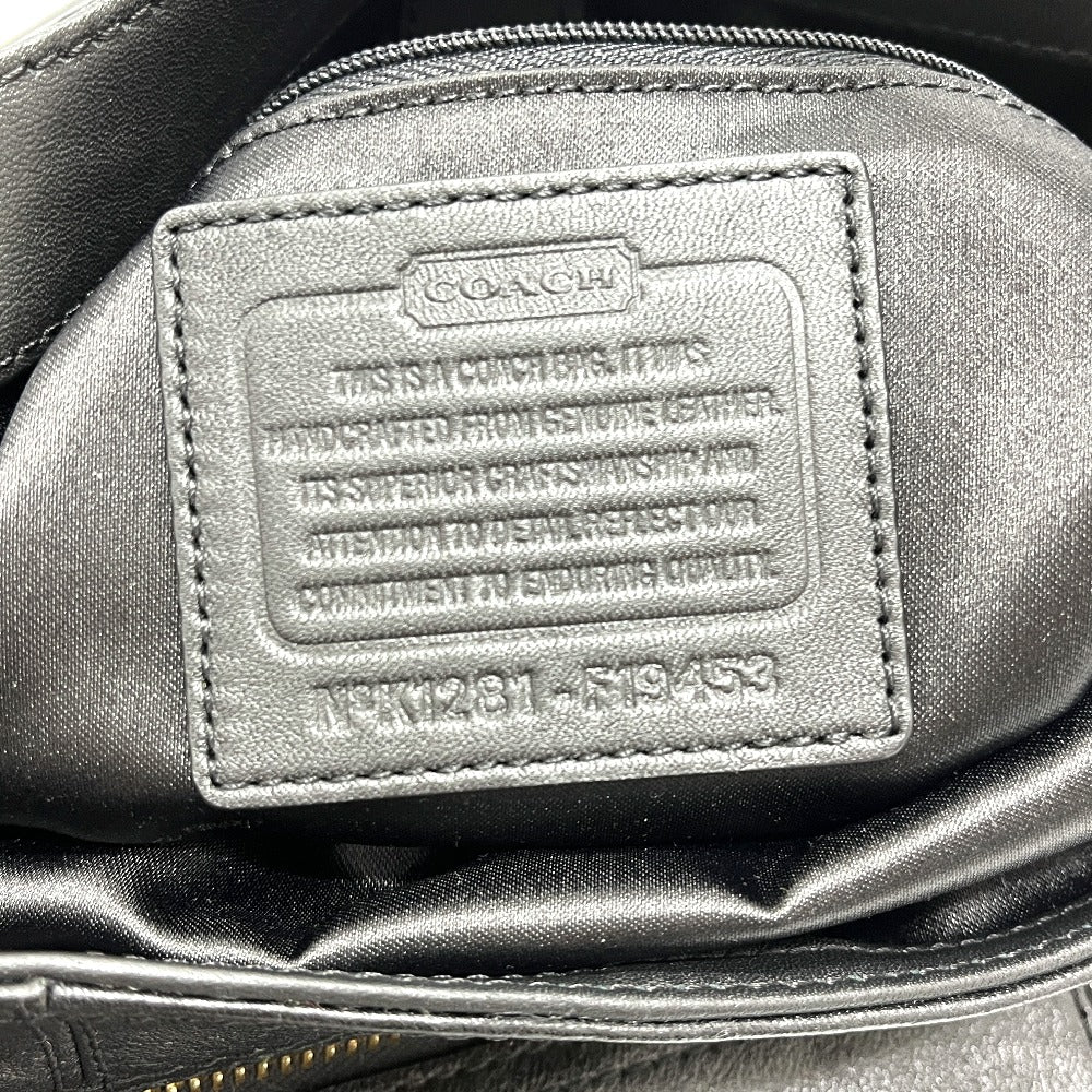 COACH F19453 ロゴプレート 肩掛け カバン バッグ ハンドバッグ レザー レディース ブラック