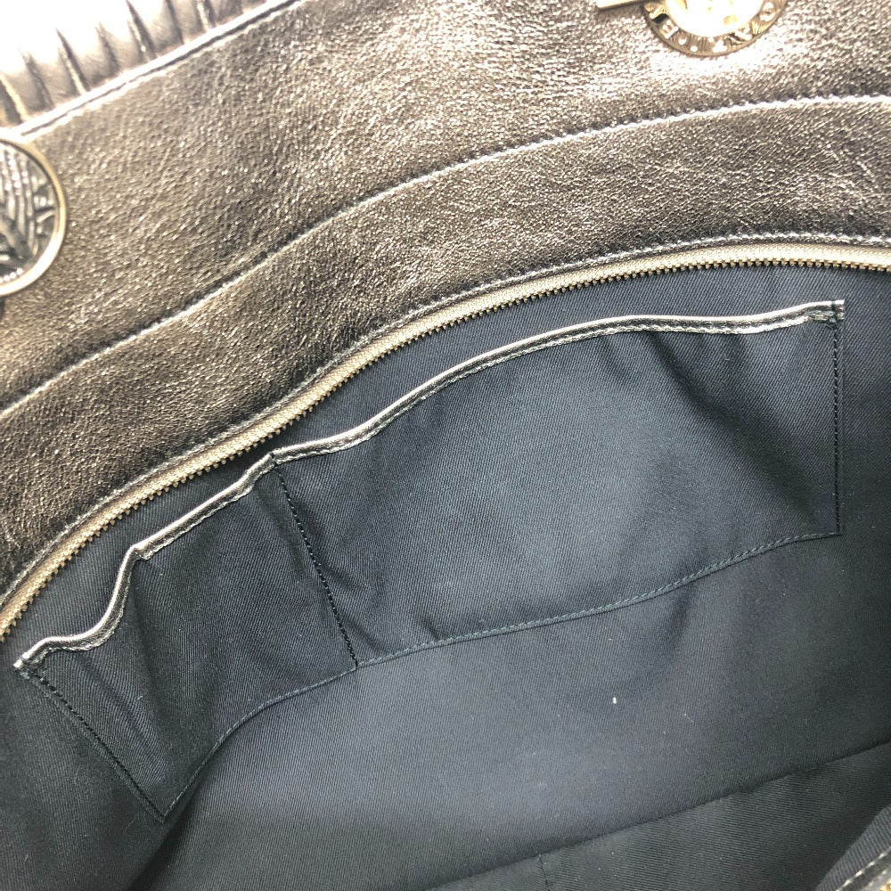 BVLGARI Monete Nappa Plisse Bag, Chain Shoulder Bag, Tote Bag, Leather, Women's, Gold