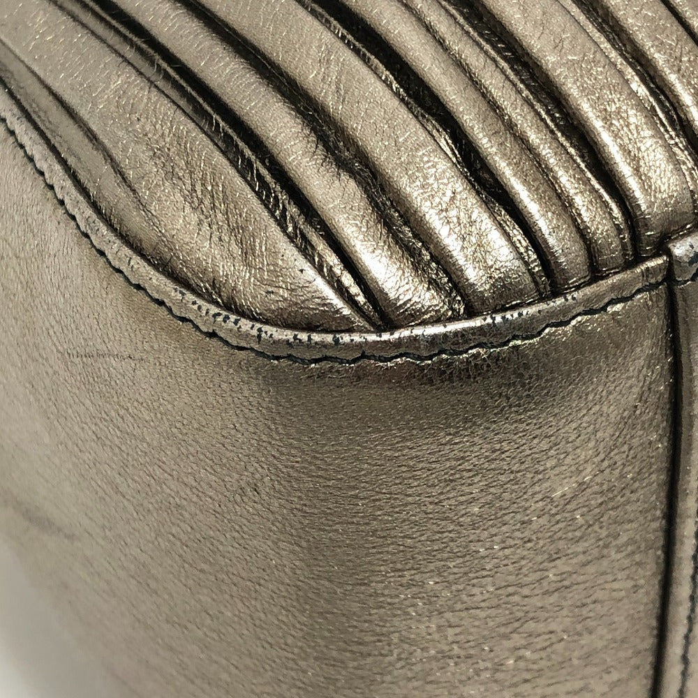 BVLGARI Monete Nappa Plisse Bag, Chain Shoulder Bag, Tote Bag, Leather, Women's, Gold