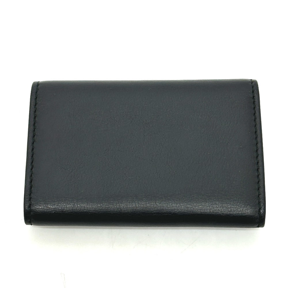 GUCCI 428781 Embossed Logo Keychain Key Ring 6-Key Case Leather Women's Black
