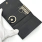 GUCCI 428781 Embossed Logo Keychain Key Ring 6-Key Case Leather Women's Black
