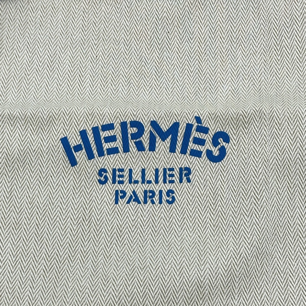 HERMES Logo Aline PM Shoulder Bag Canvas Women's Beige x Blue