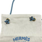 HERMES Logo Aline PM Shoulder Bag Canvas Women's Beige x Blue