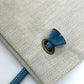 HERMES Logo Aline PM Shoulder Bag Canvas Women's Beige x Blue