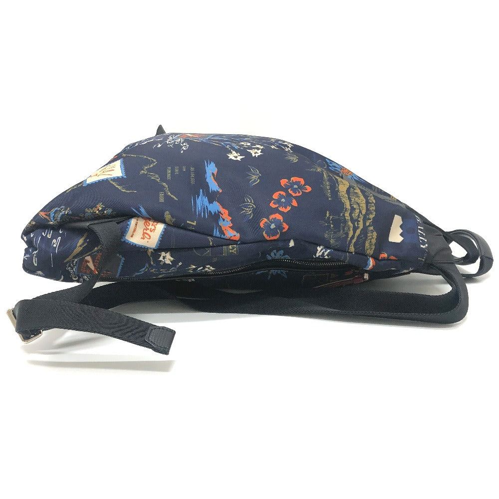 BALLY 6231718 nature 総柄 2WAY バックパック カバン バッグ リュックサック ナイロン/レザー メンズ ブルー