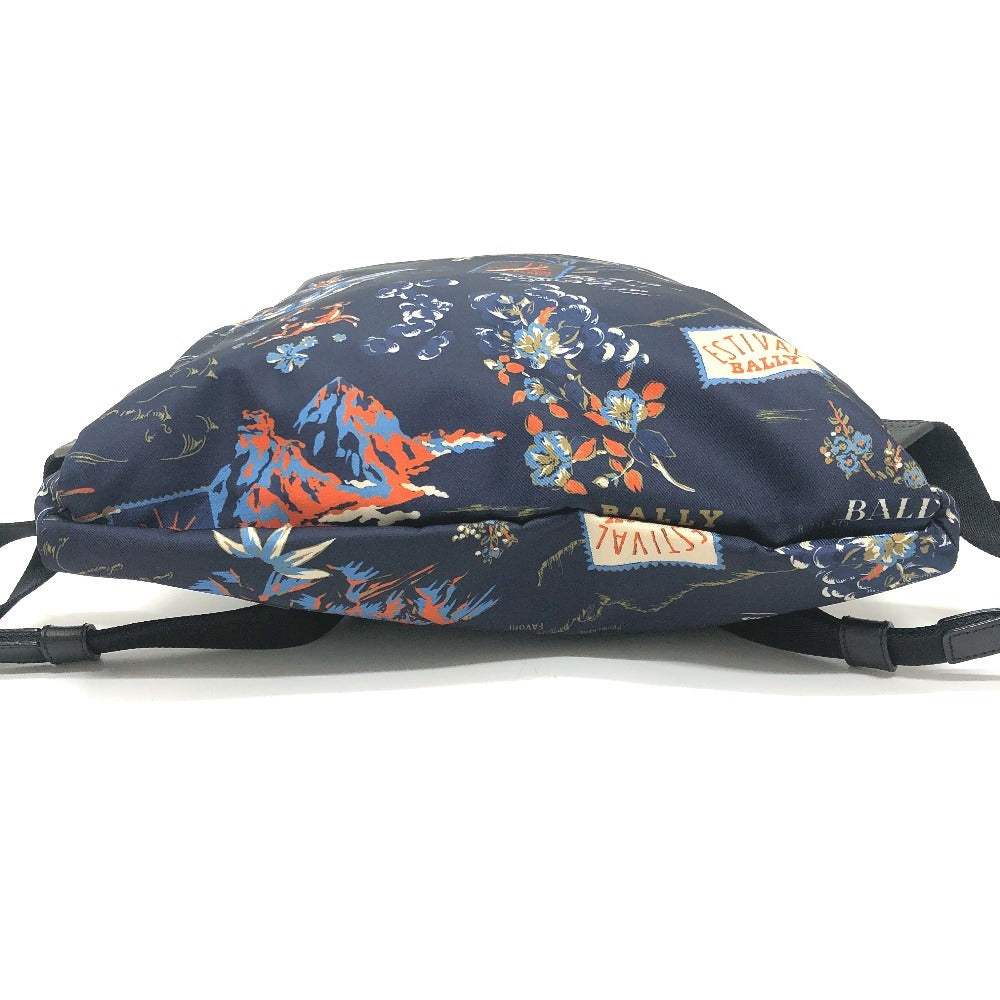 BALLY 6231718 nature 総柄 2WAY バックパック カバン バッグ リュックサック ナイロン/レザー メンズ ブルー