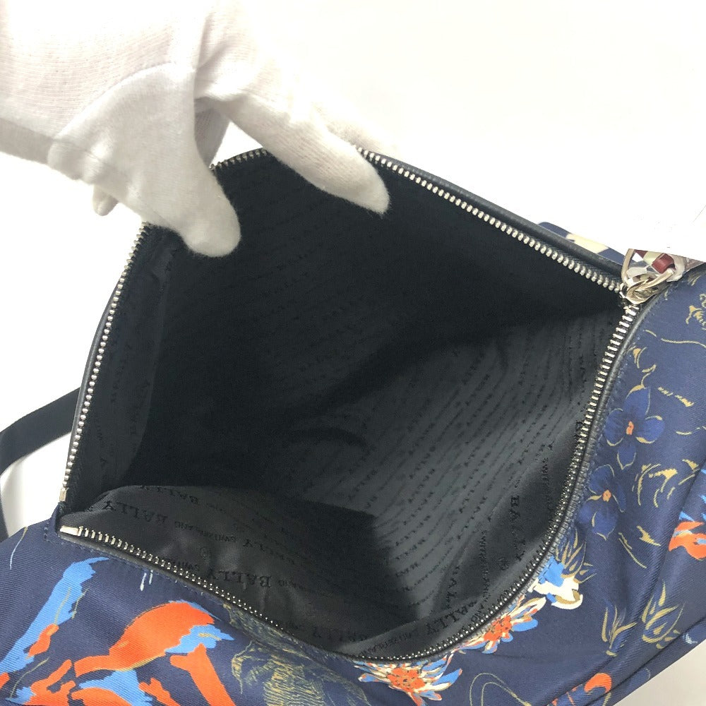 BALLY 6231718 nature 総柄 2WAY バックパック カバン バッグ リュックサック PVCコーティングワイヤー/ナイロンキャンバス ユニセックス ブルー