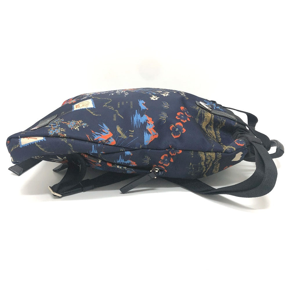 BALLY 6231718 nature 総柄 2WAY バックパック カバン バッグ リュックサック PVCコーティングワイヤー/ナイロンキャンバス ユニセックス ブルー