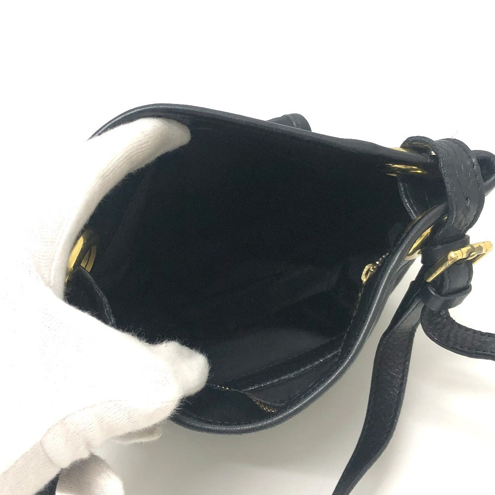 HUNTING WORLD ロゴ ポシェット カバン バッグ ショルダーバッグ ナイロン/レザー レディース ブラック