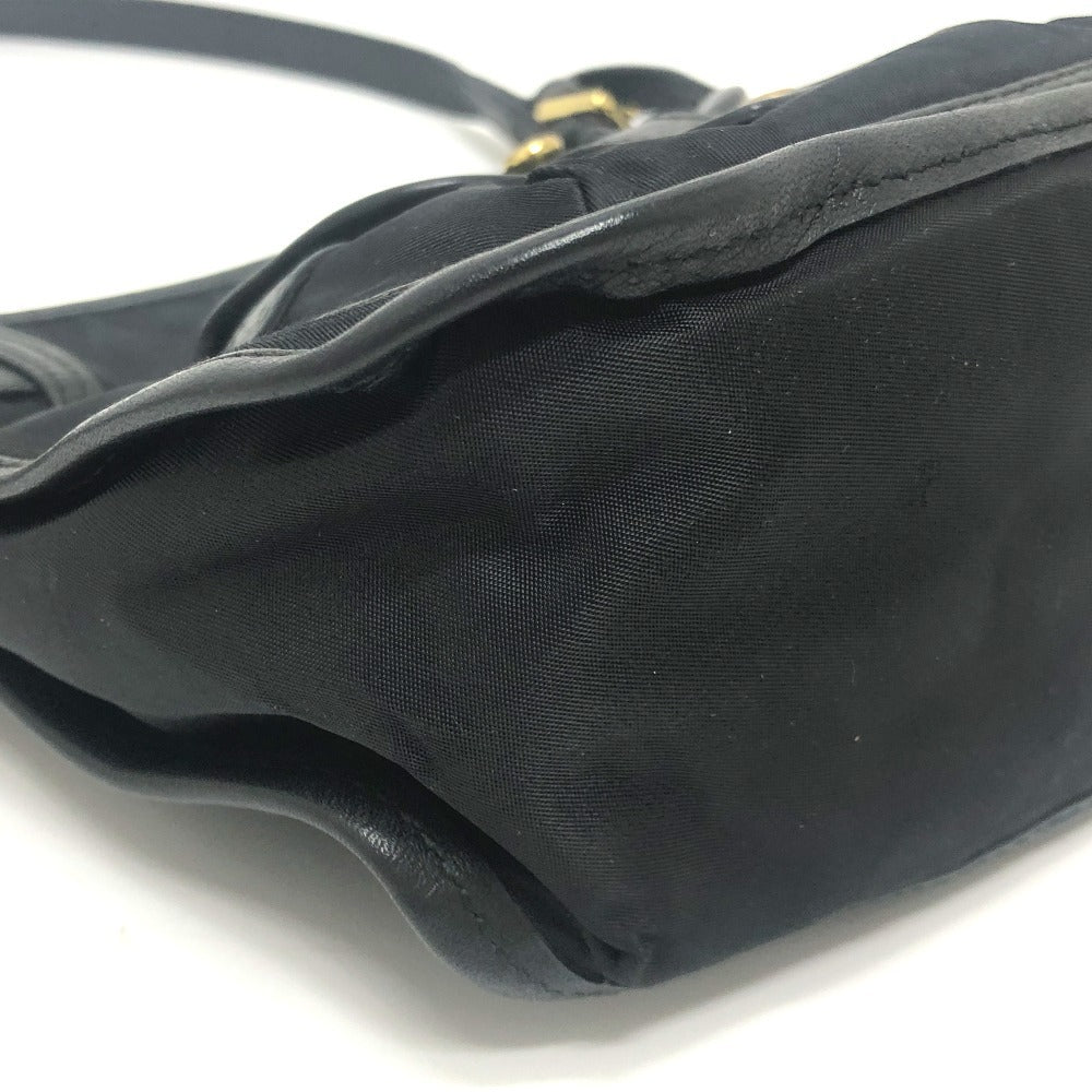 HUNTING WORLD ロゴ ポシェット カバン バッグ ショルダーバッグ ナイロン/レザー レディース ブラック