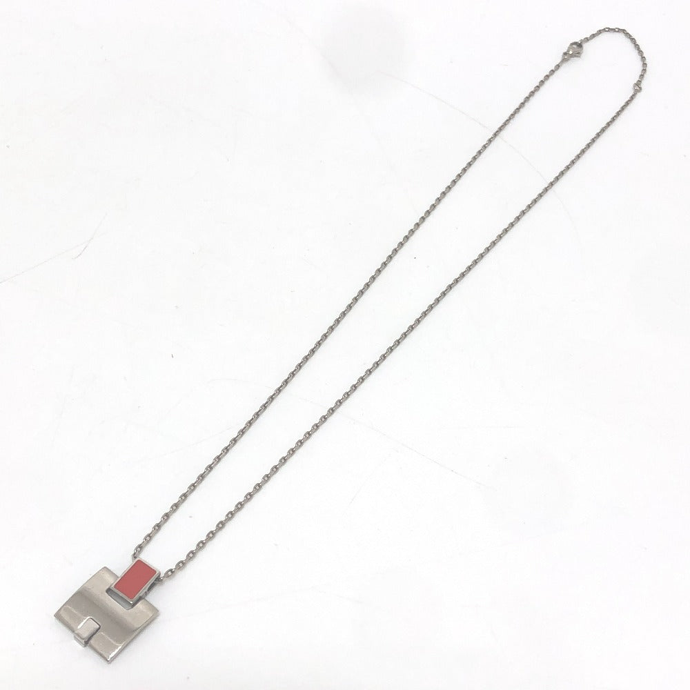HERMES Hモチーフ アイリーン ペンダント チェーン アクセサリー ネックレス メタル レディース シルバー