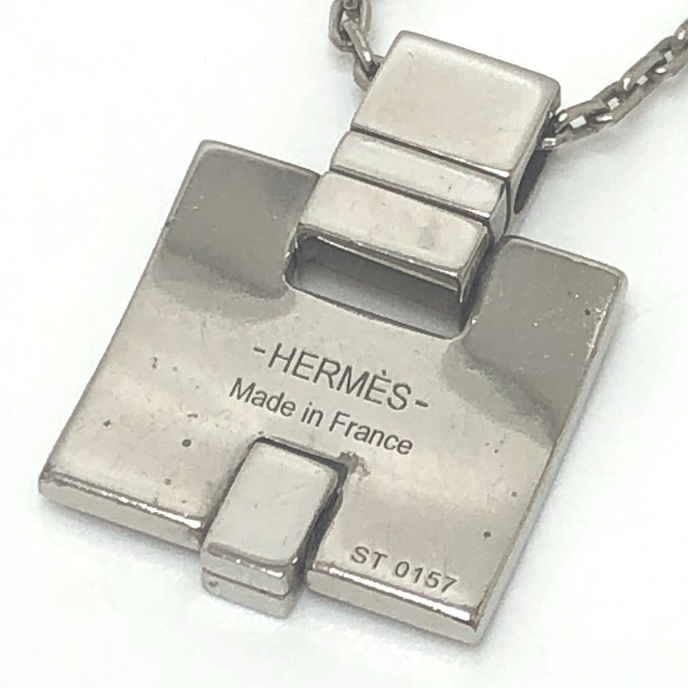 HERMES Hモチーフ アイリーン ペンダント チェーン アクセサリー ネックレス メタル レディース シルバー