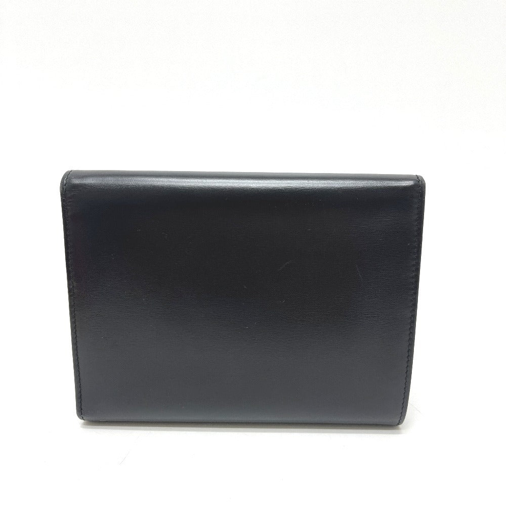 CARTIER Panthère Short Wallet, 3-fold wallet, Leather, Women's, Black
