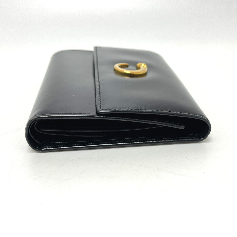 CARTIER Panthère Short Wallet, 3-fold wallet, Leather, Women's, Black