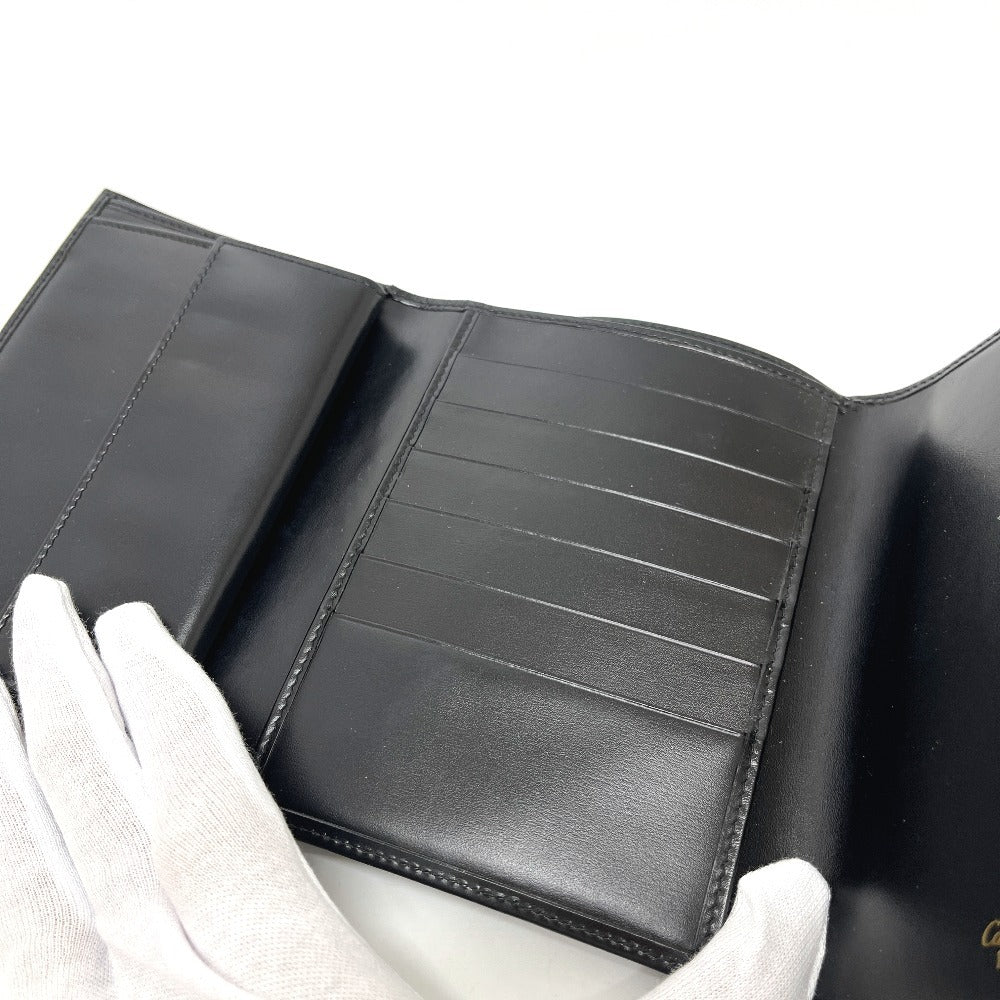 CARTIER Panthère Short Wallet, 3-fold wallet, Leather, Women's, Black