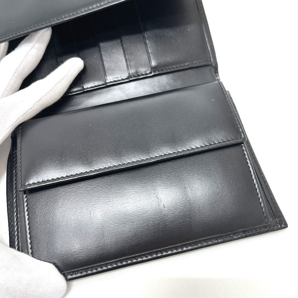 CARTIER Panthère Short Wallet, 3-fold wallet, Leather, Women's, Black