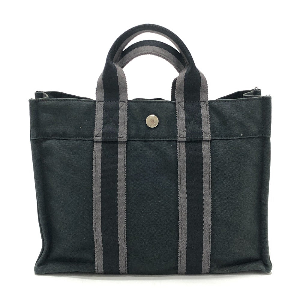 HERMES フールトゥPM フールトゥ PM カバン トートバッグ ミニバッグ ハンドバッグ キャンバス レディース ブラック