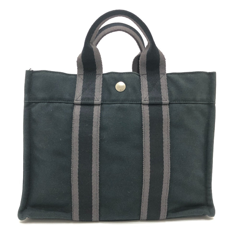HERMES フールトゥPM フールトゥ PM カバン トートバッグ ミニバッグ ハンドバッグ キャンバス レディース ブラック