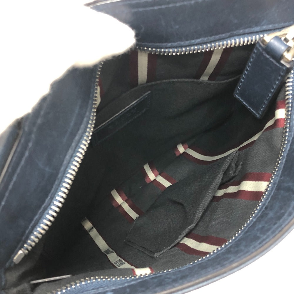 BALLY フラット カバン 調節可能 斜め掛け バッグ ショルダーバッグ レザー ユニセックス ネイビー