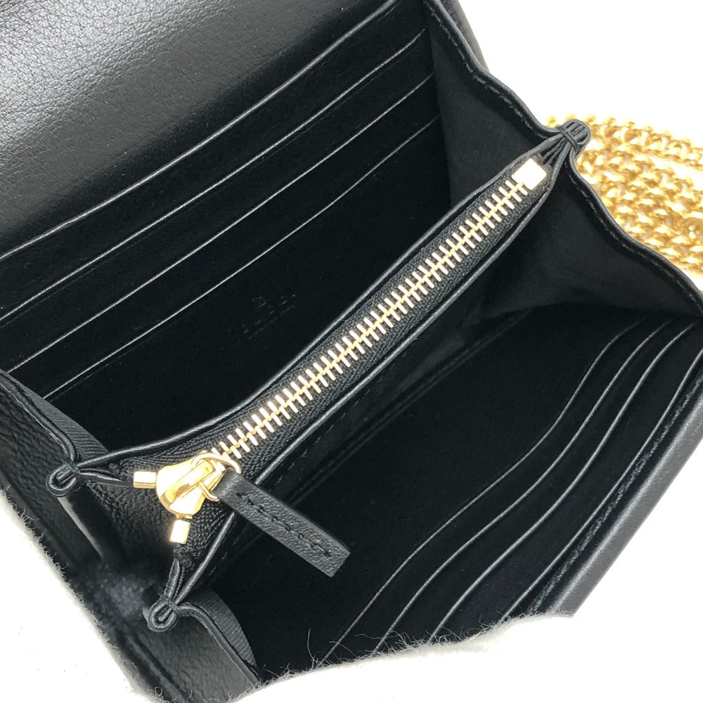 GUCCI 725219 ブロンディ ミディアム チェーンウォレット 財布 カバン ロゴ ショルダーバッグ レザー レディース ブラック