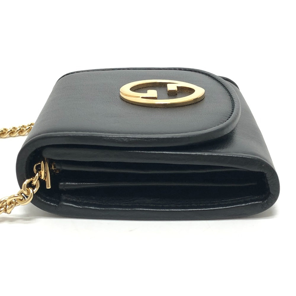 GUCCI 725219 ブロンディ ミディアム チェーンウォレット 財布 カバン ロゴ ショルダーバッグ レザー レディース ブラック