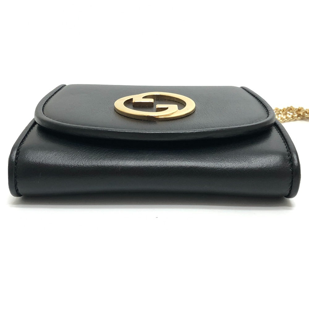GUCCI 725219 ブロンディ ミディアム チェーンウォレット 財布 カバン ロゴ ショルダーバッグ レザー レディース ブラック