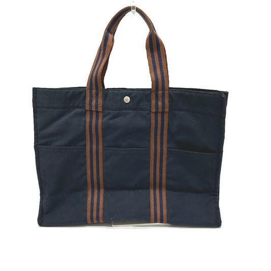 HERMES フールトゥGM カバン トートバッグ ハンドバッグ キャンバス レディース ネイビー