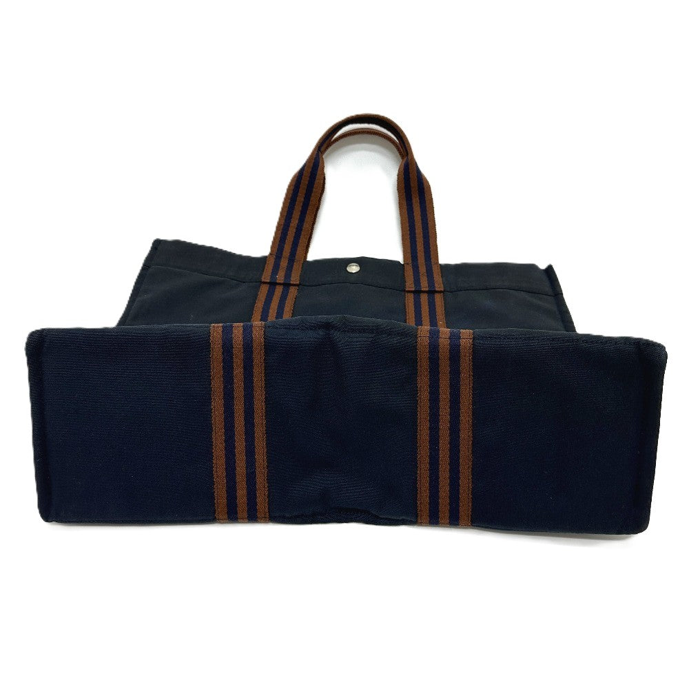 HERMES フールトゥGM カバン トートバッグ ハンドバッグ キャンバス レディース ネイビー