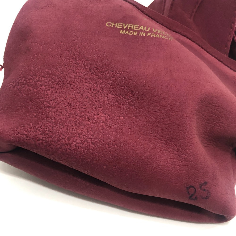 CHANEL CC Mark Logo Stitch Long Gloves Fashion Accessories gloves suede wine-red Used