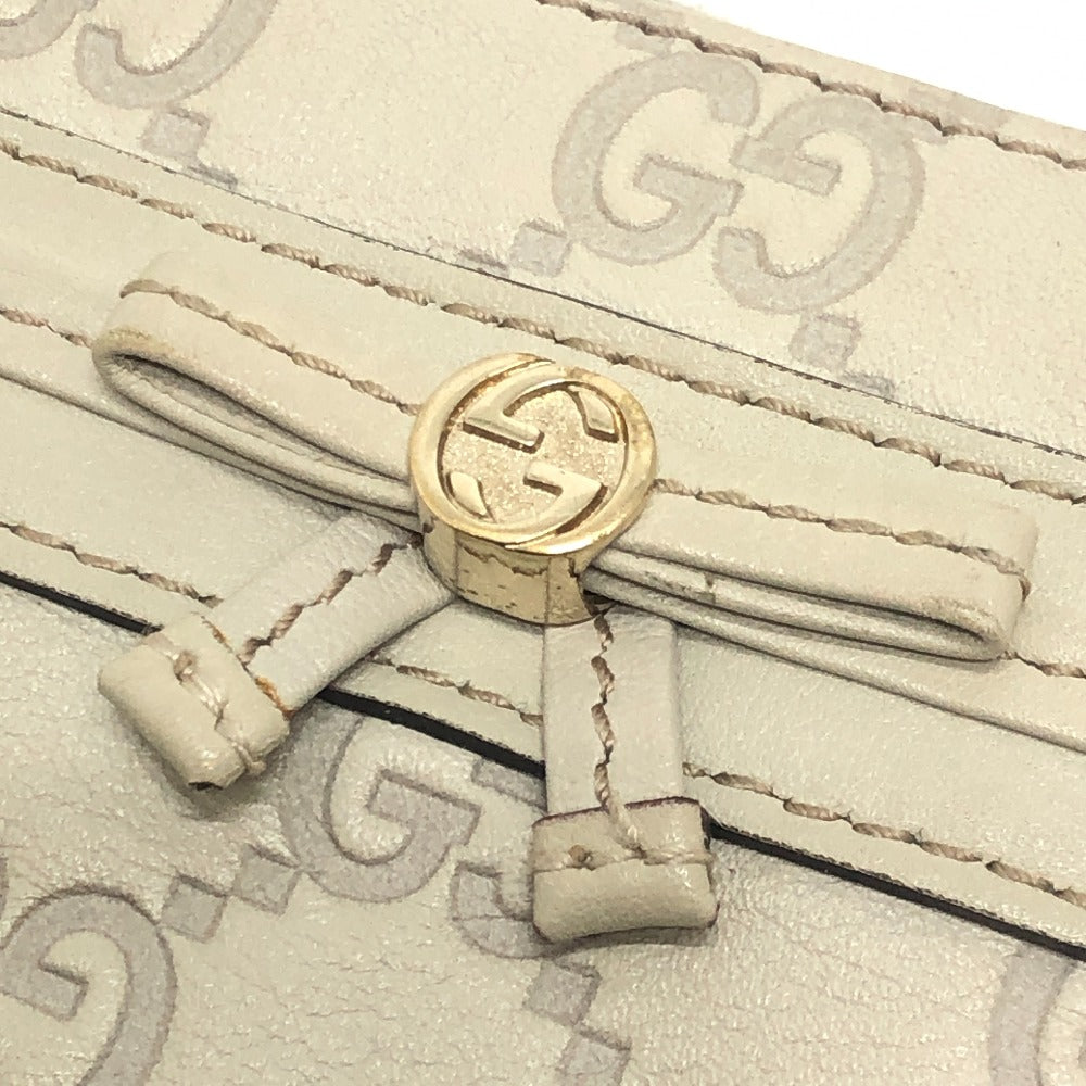 GUCCI 256867 Mayfair Clutch bag with strap, flat bag Pouch Sima leather White Used