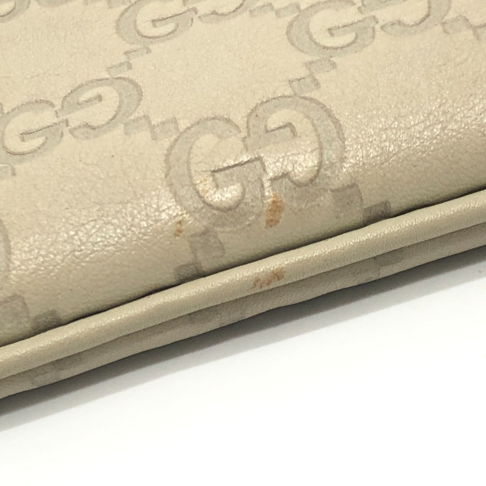 GUCCI 256867 Mayfair Clutch bag with strap, flat bag Pouch Sima leather White Used