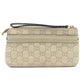 GUCCI 256867 Mayfair Clutch bag with strap, flat bag Pouch Sima leather White Used