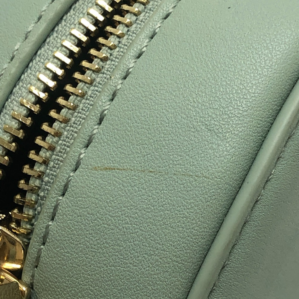 MAX&CO logo Round Crossbody Bag Shoulder Bag Leather Light blue Used