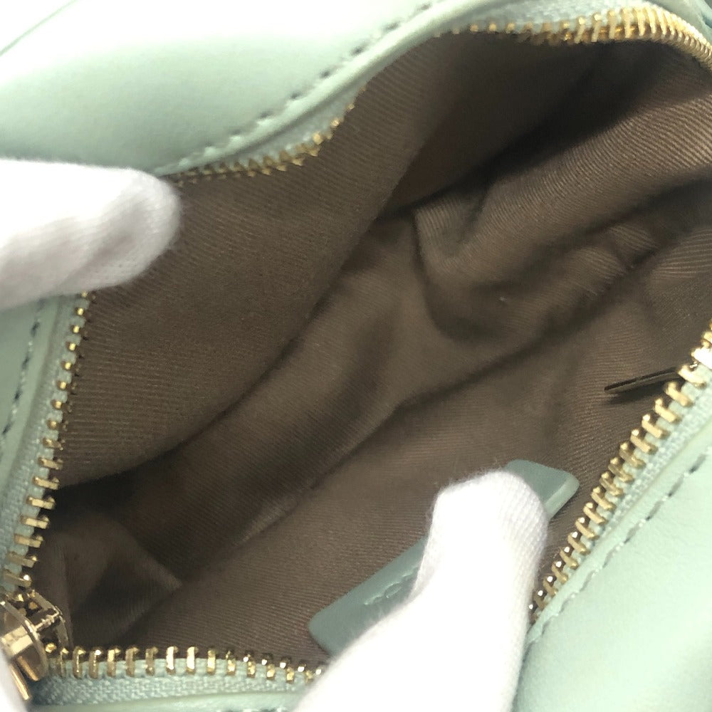 MAX&CO logo Round Crossbody Bag Shoulder Bag Leather Light blue Used