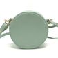 MAX&CO logo Round Crossbody Bag Shoulder Bag Leather Light blue Used
