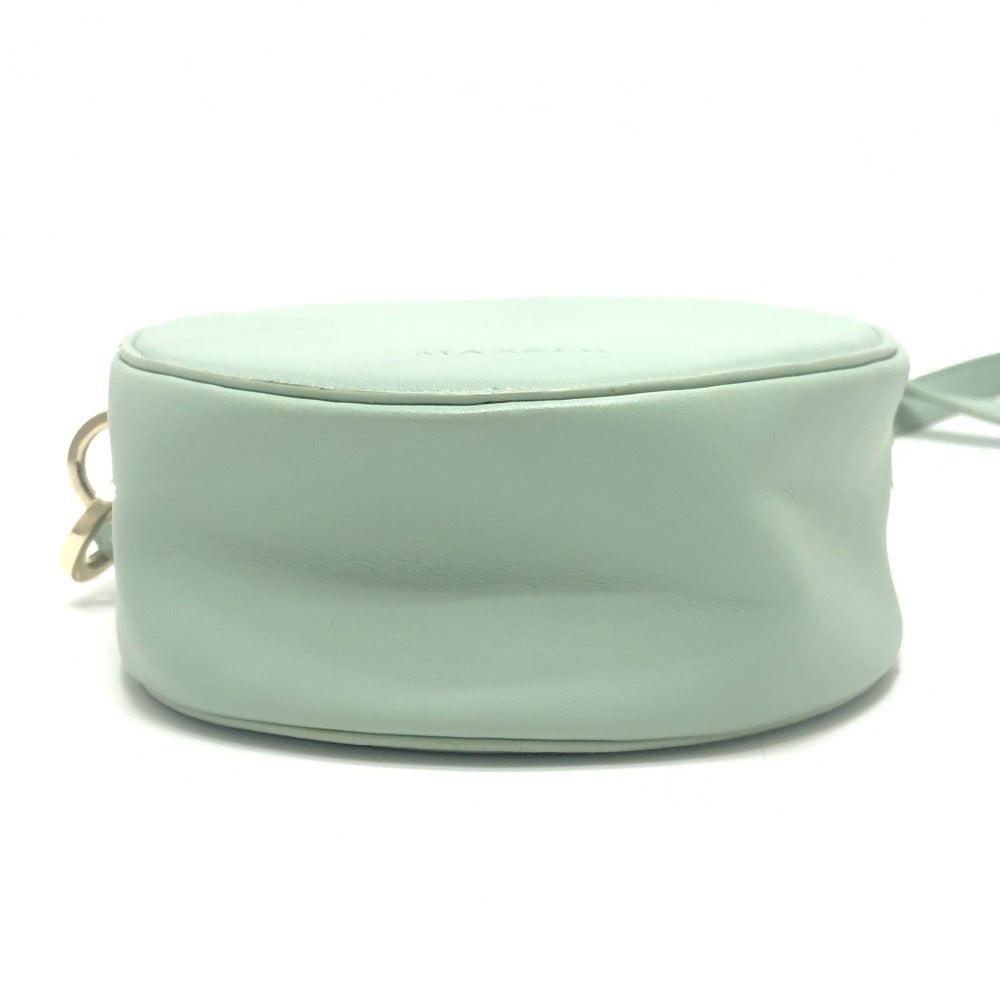 MAX&CO logo Round Crossbody Bag Shoulder Bag Leather Light blue Used
