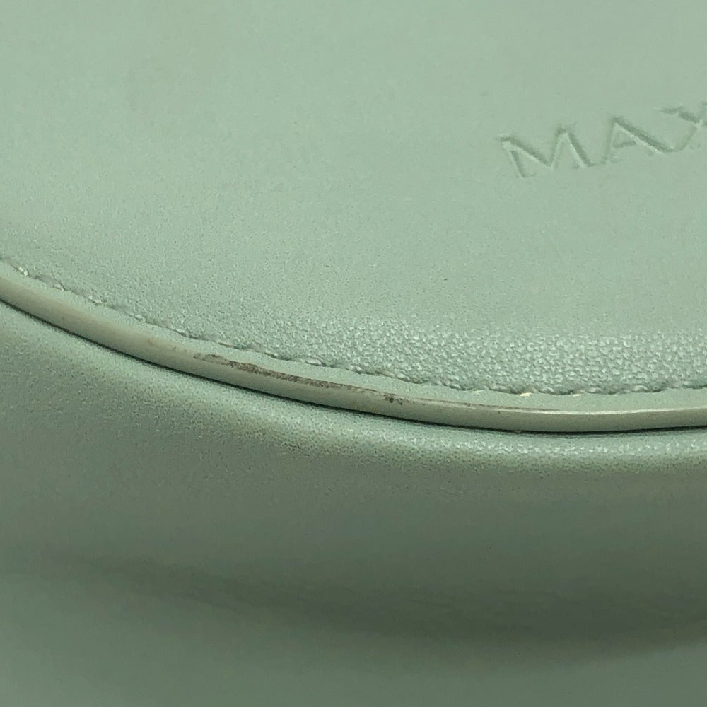MAX&CO logo Round Crossbody Bag Shoulder Bag Leather Light blue Used