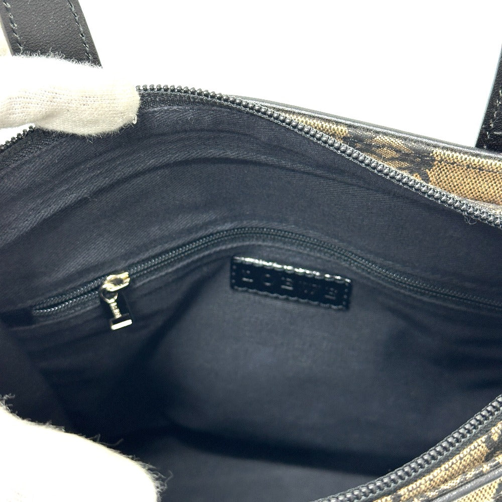 LOEWE anagram Tote Bag Handbag Hand Bag Canvas Beige/Black Used