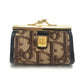 Dior Trotter pattern logo Vintage Kisslock Coin Compartment coin purse Canvas Brown Used