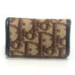 Dior Trotter pattern logo Vintage Kisslock Coin Compartment coin purse Canvas Brown Used