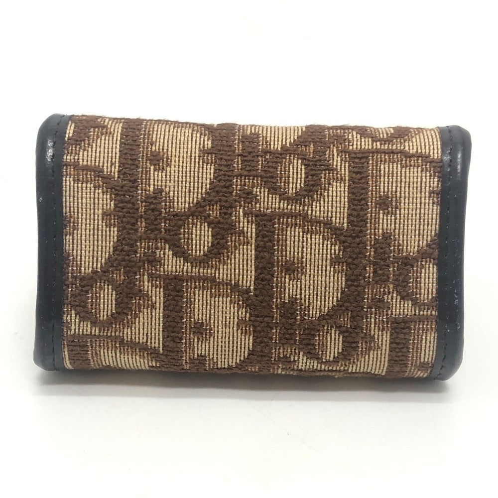 Dior Trotter pattern logo Vintage Kisslock Coin Compartment coin purse Canvas Brown Used