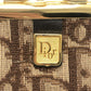 Dior Trotter pattern logo Vintage Kisslock Coin Compartment coin purse Canvas Brown Used