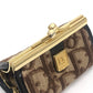 Dior Trotter pattern logo Vintage Kisslock Coin Compartment coin purse Canvas Brown Used