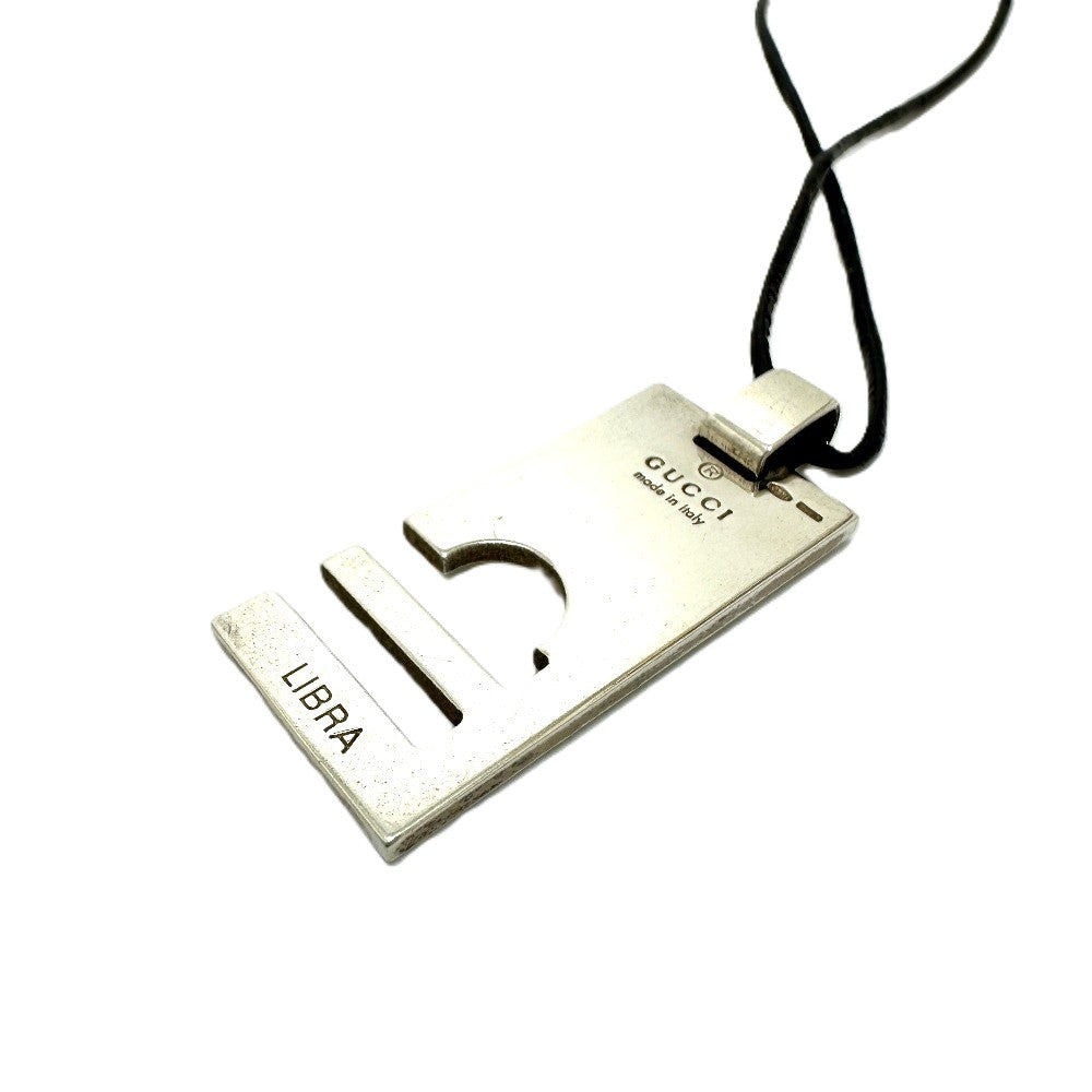 GUCCI Zodiac Sign Plate: Libra Choker Necklace SV925 Silver Used