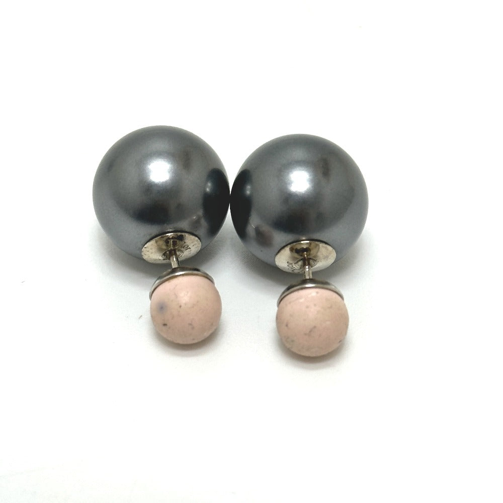 Dior Tribal ball Pearl hoop earrings Pierce Silver x Pink Used