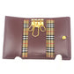 BURBERRY Check pattern nova check 3 sets of accessories Key Case Leather wine-red Used