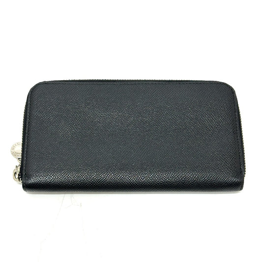 BVLGARI B.zero Charm round Long Wallet Leather Black Used