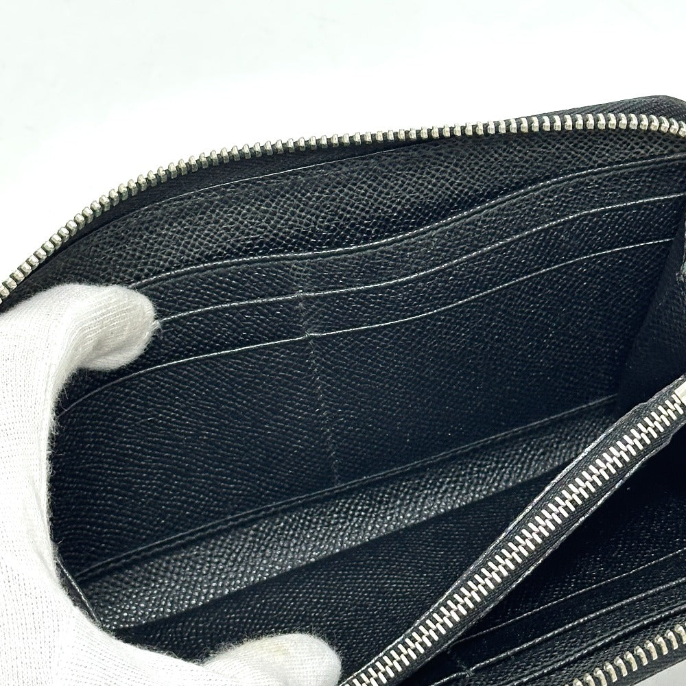 BVLGARI B.zero Charm round Long Wallet Leather Black Used